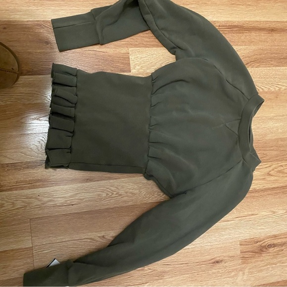 NSF / Indira Rib Waist Crew in olive green grey XS - Picture 6 of 9